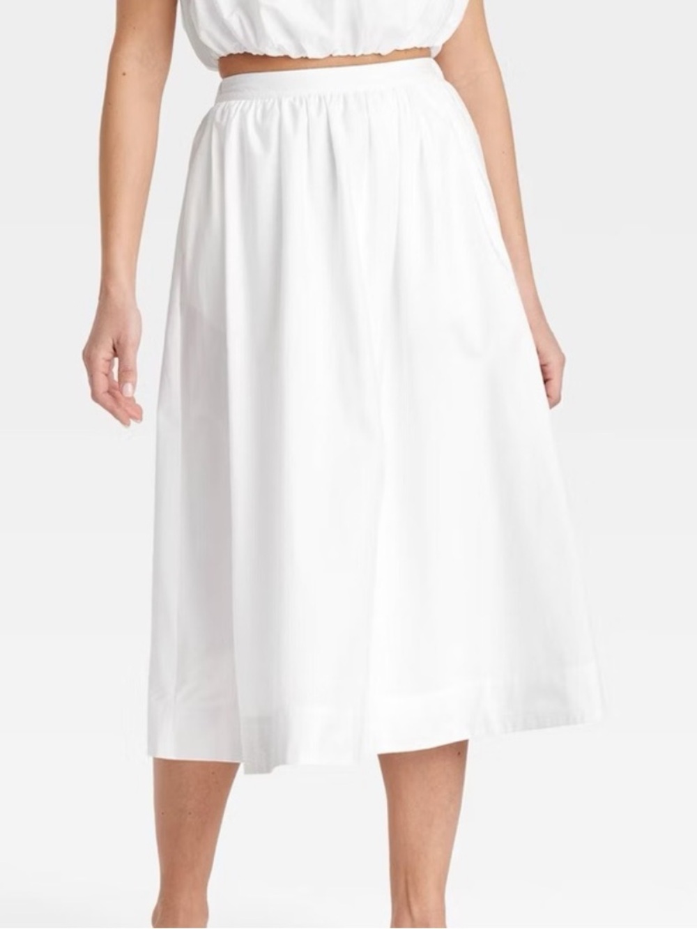 A New Day Plus Size XXL White Midi Skirt - Women's